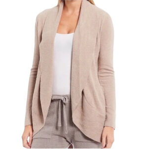Barefoot Dreams Cozy Chic Lite‎ Circle Open Front Cardigan Taupe Size Medium